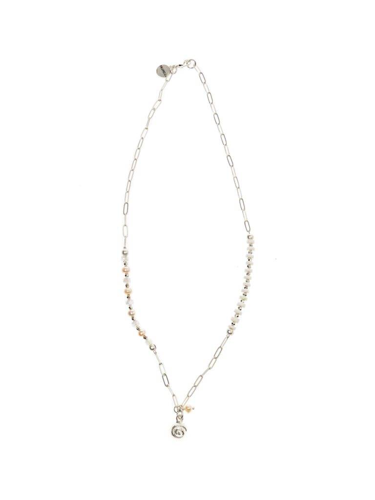Lotus Shell Silver Necklace