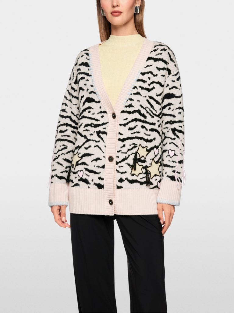 Marc Cain Long Cardigan with Animal Print
