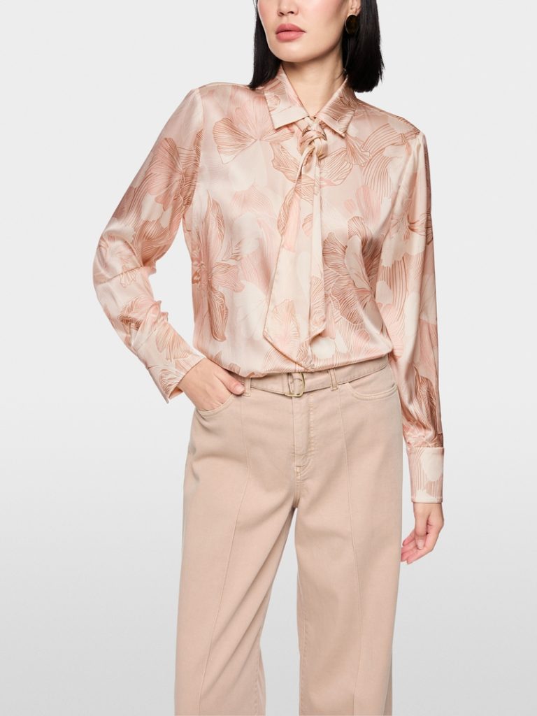 Marc Cain Silk Blend Bow Blouse