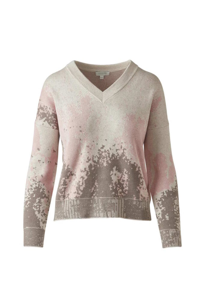 Kinross Sequin V Sweater Rosedust