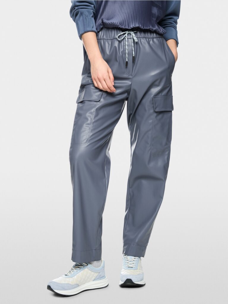 Marc Cain Faux Leather Trousers Grisaille