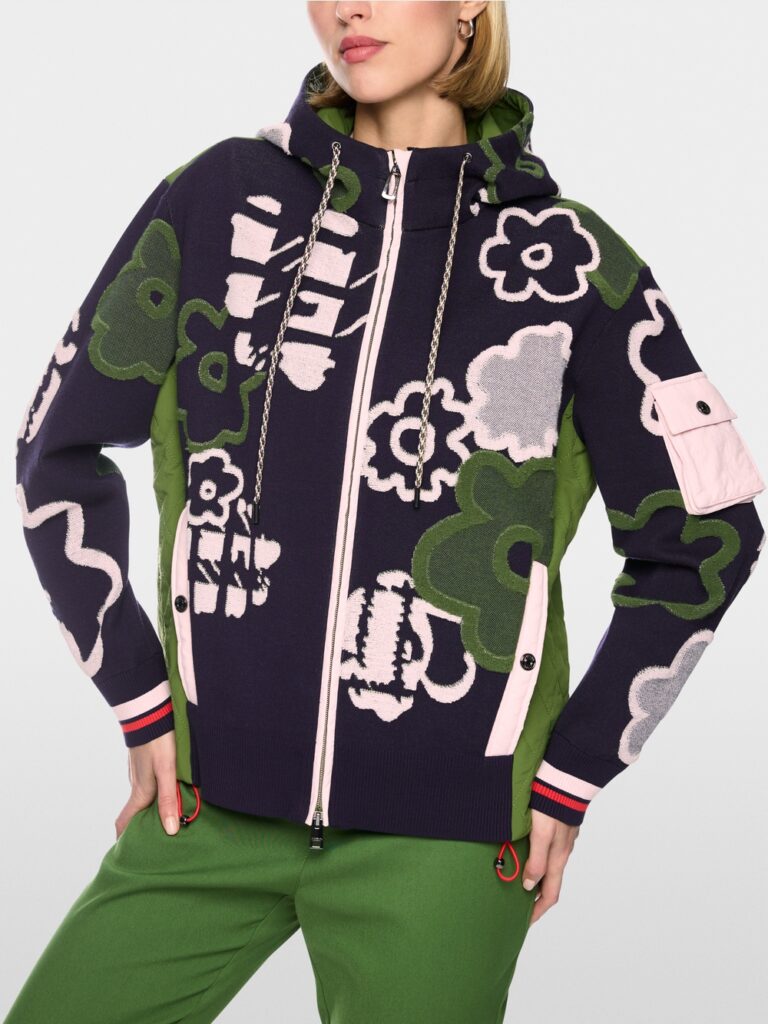 Marc Cain Sporty Cardigan with Floral Pattern